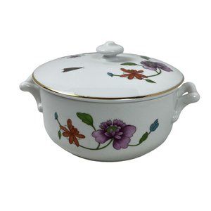 *Royal Worcester Porcelain Astley 1.5 Qt Round Casserole 7" W Floral #23C